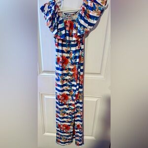 Floral Striped Maxi Dress